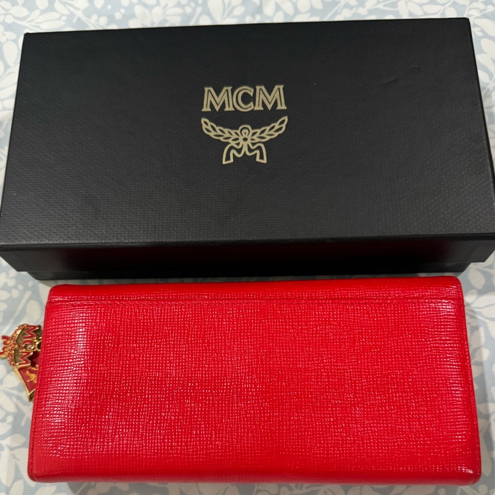 EUC MCM Leather Long Wallet with Charms, MCM Box Included - Picture 3 of 9